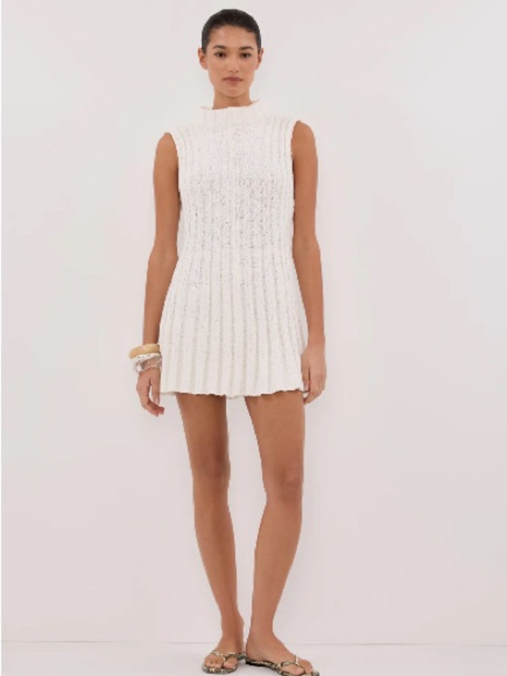 DISSH Ivory Knit Sleeveless Mini Dress